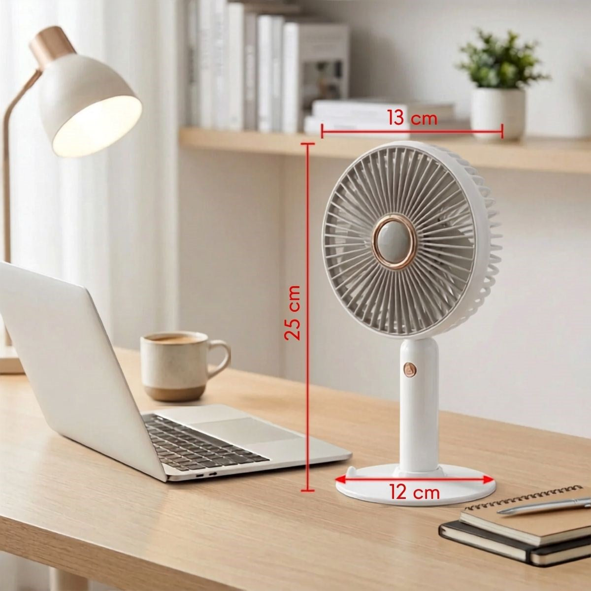 BUFFER® 3 Kademeli Masaüstü Fan – Telefon Tutuculu Standlı Taşınabilir Mini Fan ZB161