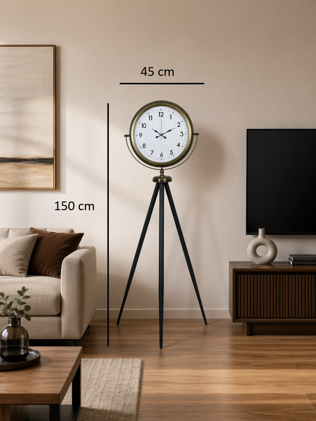 Klasik Eskitme Tripod Ayaklı Saat