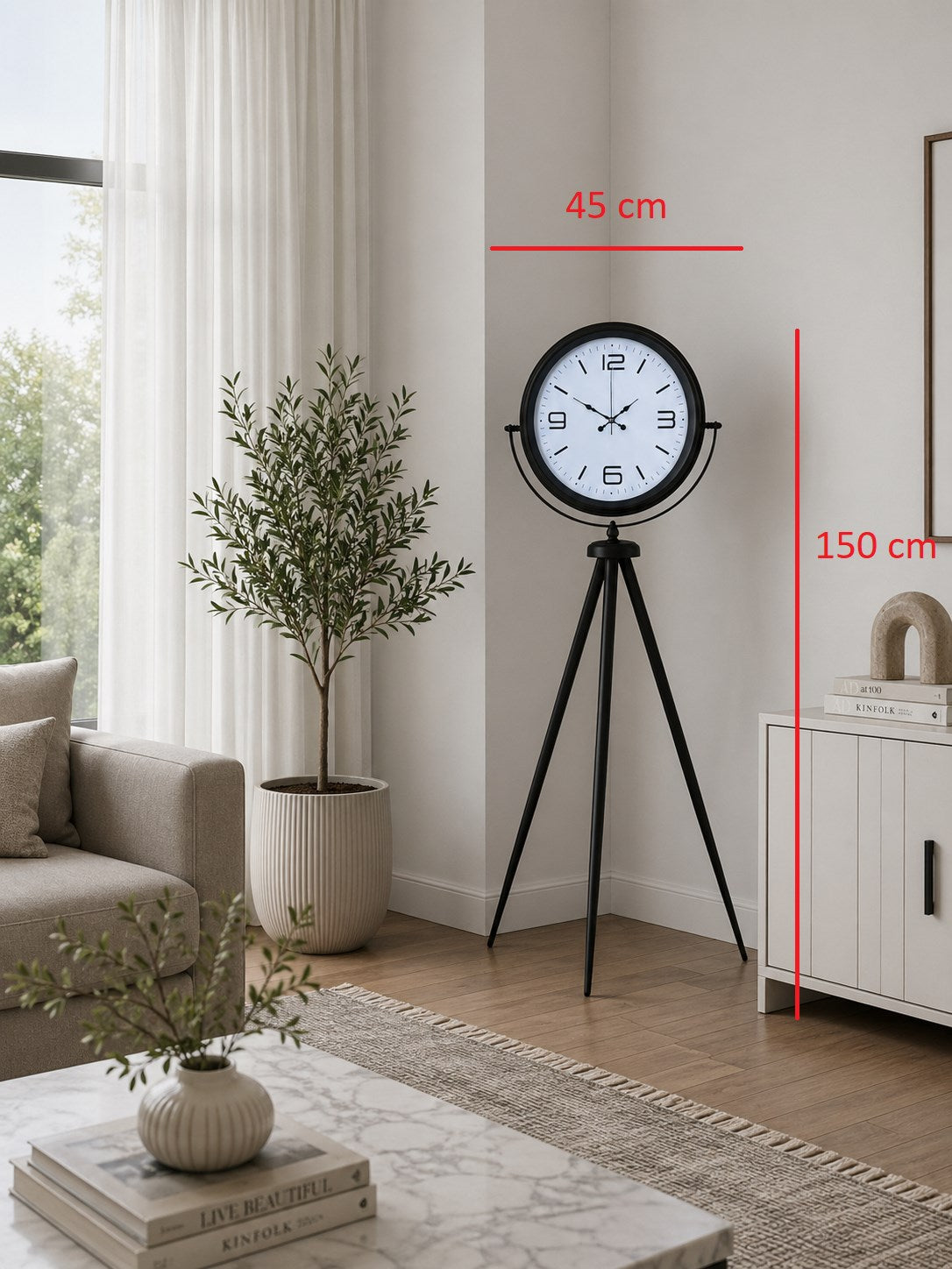 Black Balance Tripod Ayaklı Saat