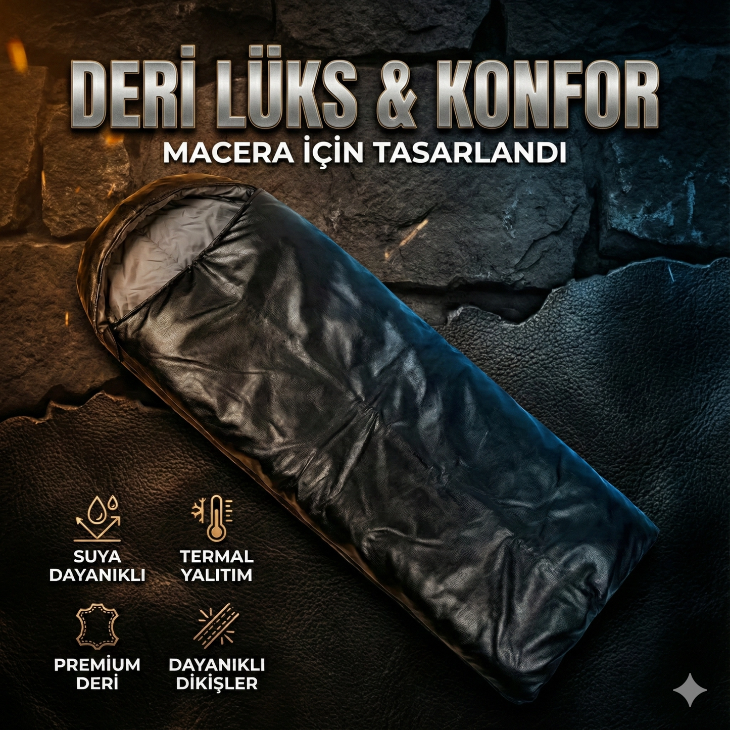 10 Derece Su Geçirmez Kamp Gezi Uyku Tulumu (210x70 Cm)