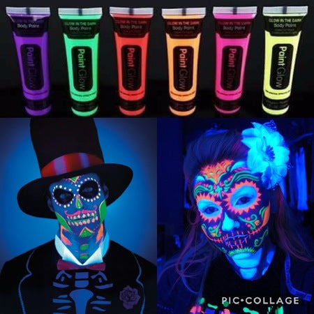 Neonlu Glow Parti Yüz Boyası 6 Renk 6 Adet (5643)