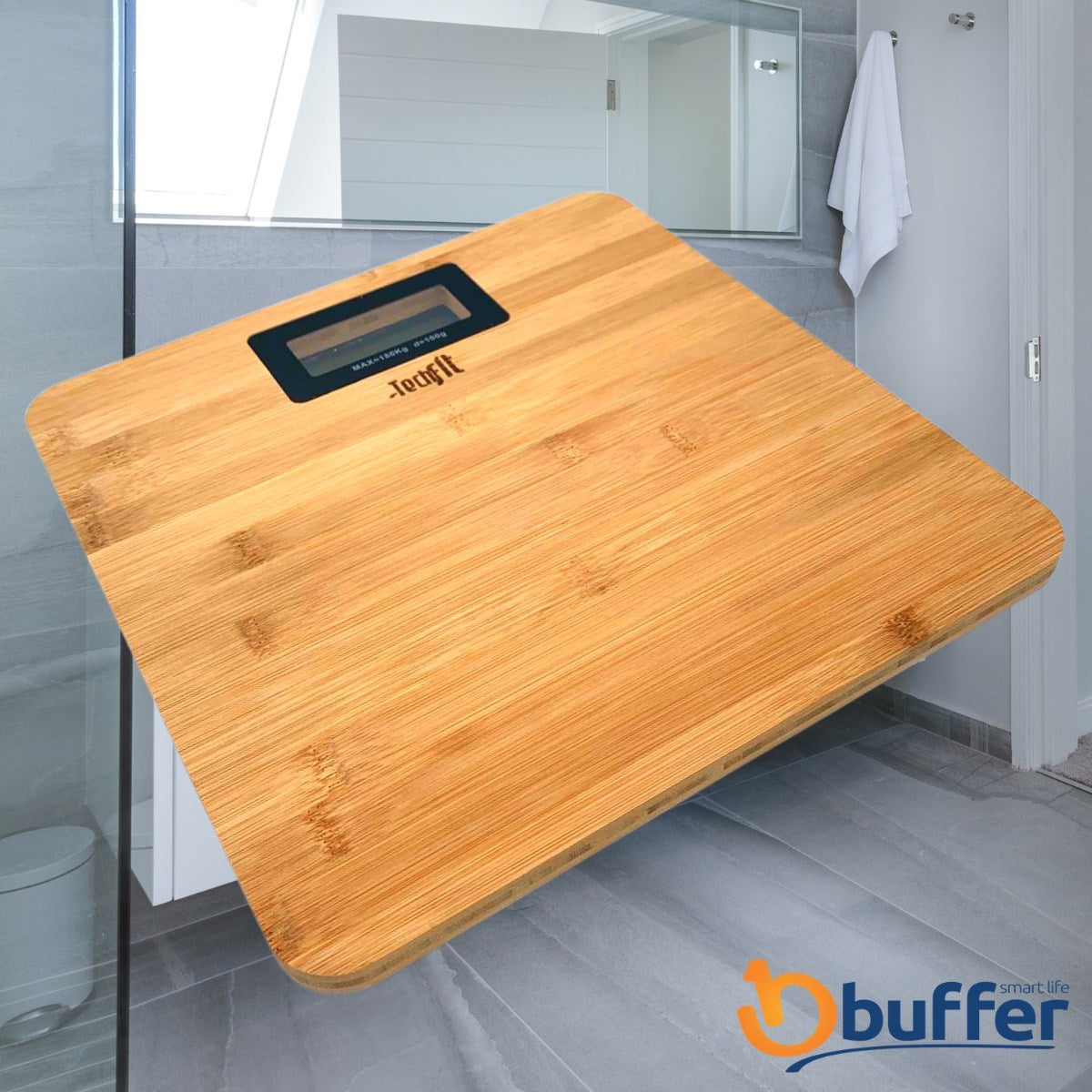 Techfit Bambu Banyo Baskülü Yüksek Hassasiyetli Darbelere Dijital Dayanıklı Terazi Tf 1065 Max 180kg (5643)