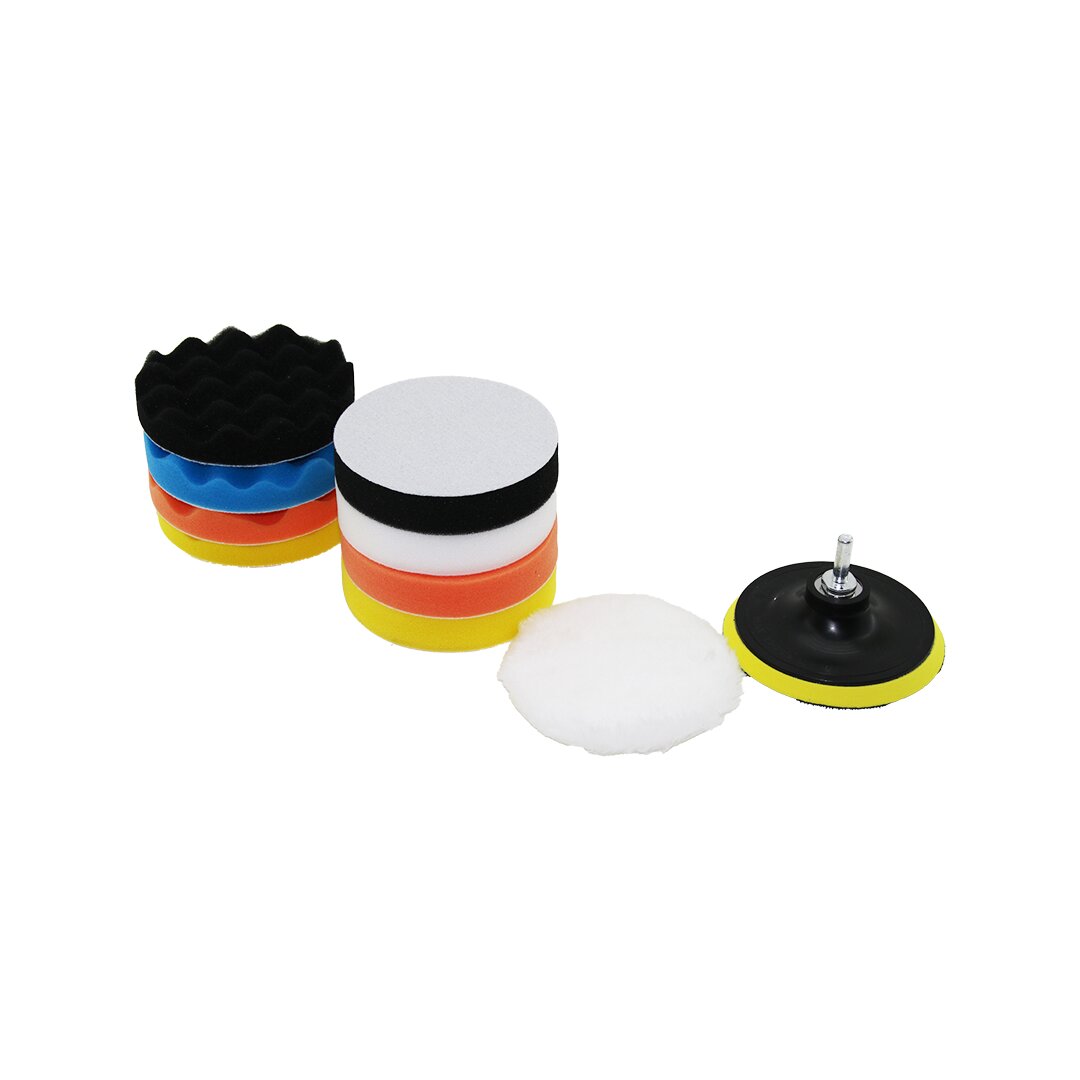 115 MM 11PCS POLİSAJ SÜNGER SETİ 8 AD. 115MM SÜNGER- 1 POLİSAJ PED -1 M14 ADAPTÖR - 1 CIRTLI DİSK TABAN (5643)