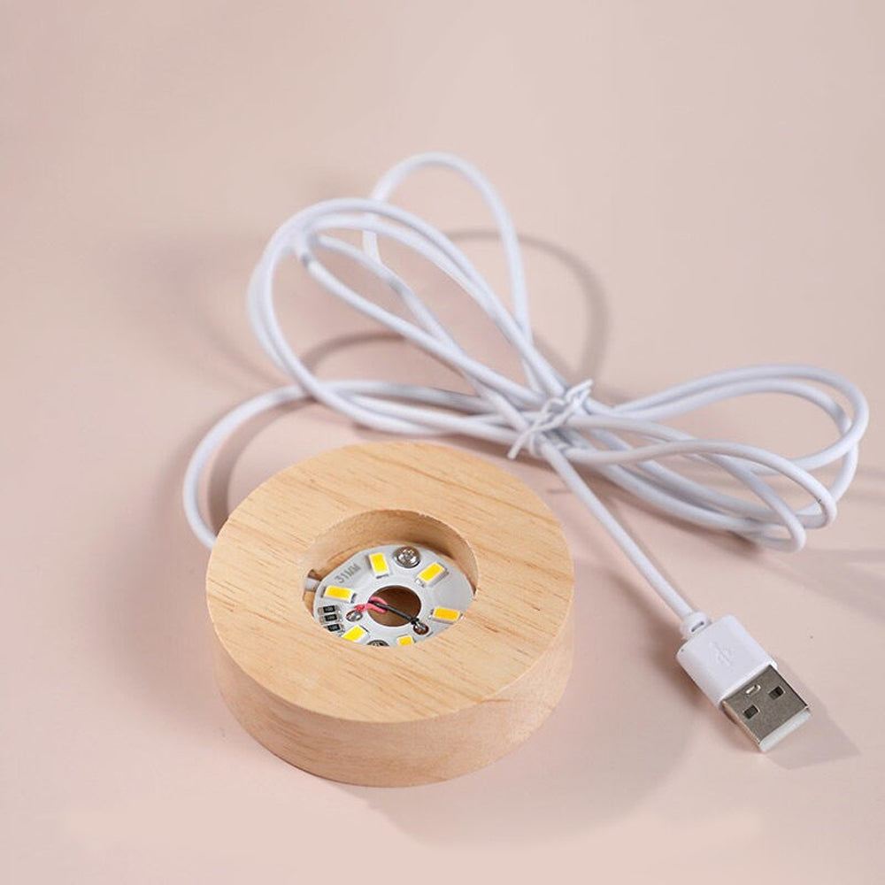 Dekoratif Işıklı Kristal Cam Küre - Dünya Küresi Tasarımlı - Ahşap Altlıklı - USB Gece Lambası