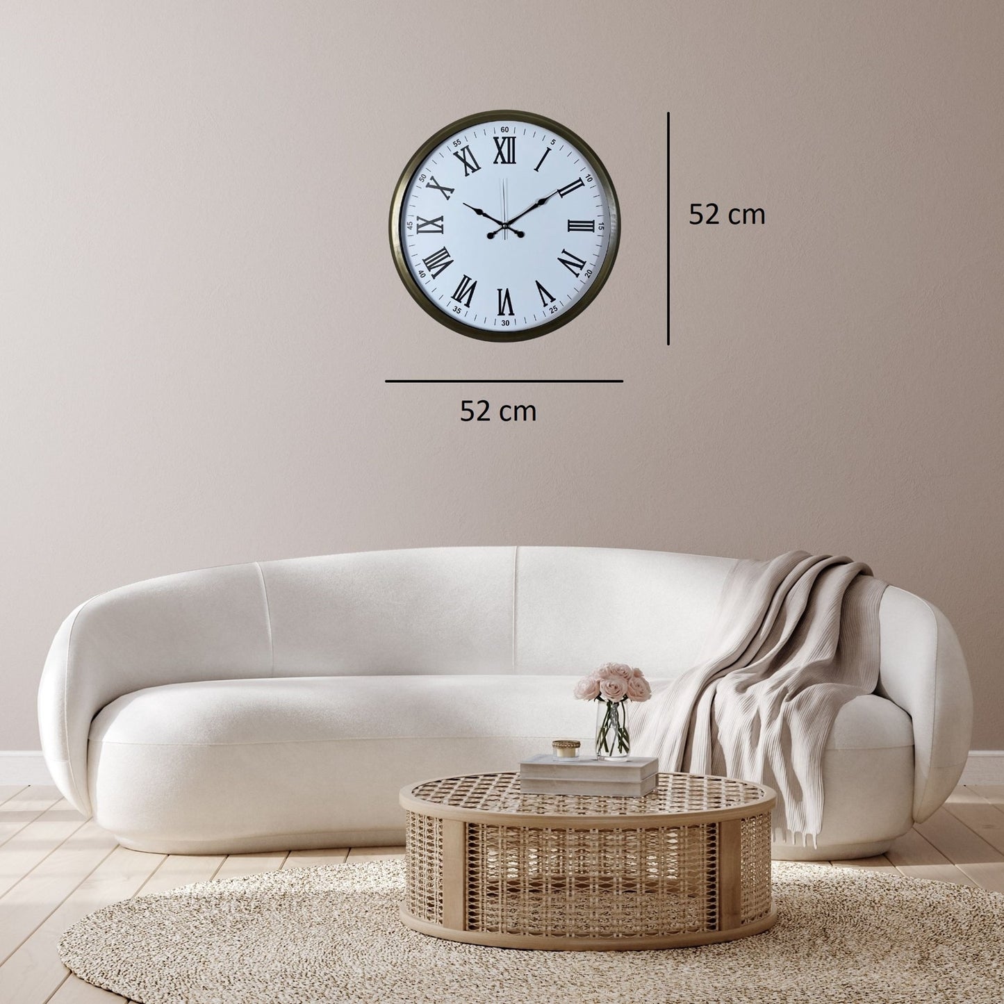 Vintage Roma 52 x 52 Cm Duvar Saati