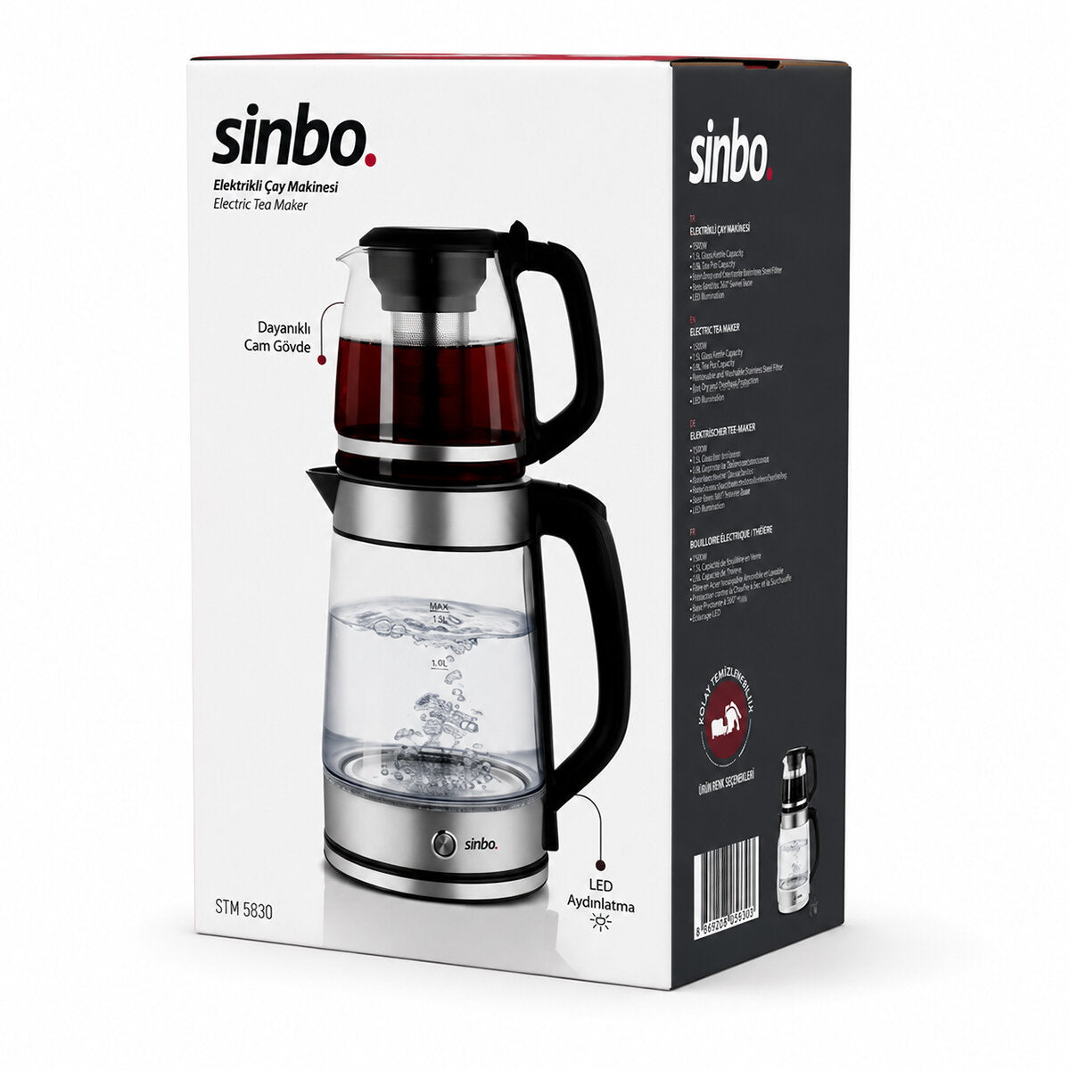 2İN1= ÇAYCI - KETTLE ÇELİK ELEKTRİKLİ ÇAY MAKİNESİ 2LT + 1,2LT ÇAY SÜZGEÇLİ 360° DÖNEBİLİR STM-5990 (5643)