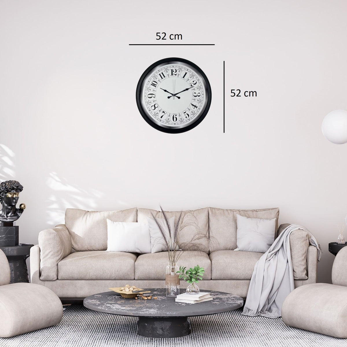 Siyah Classic Heritage 52 x 52 Cm Duvar Saati