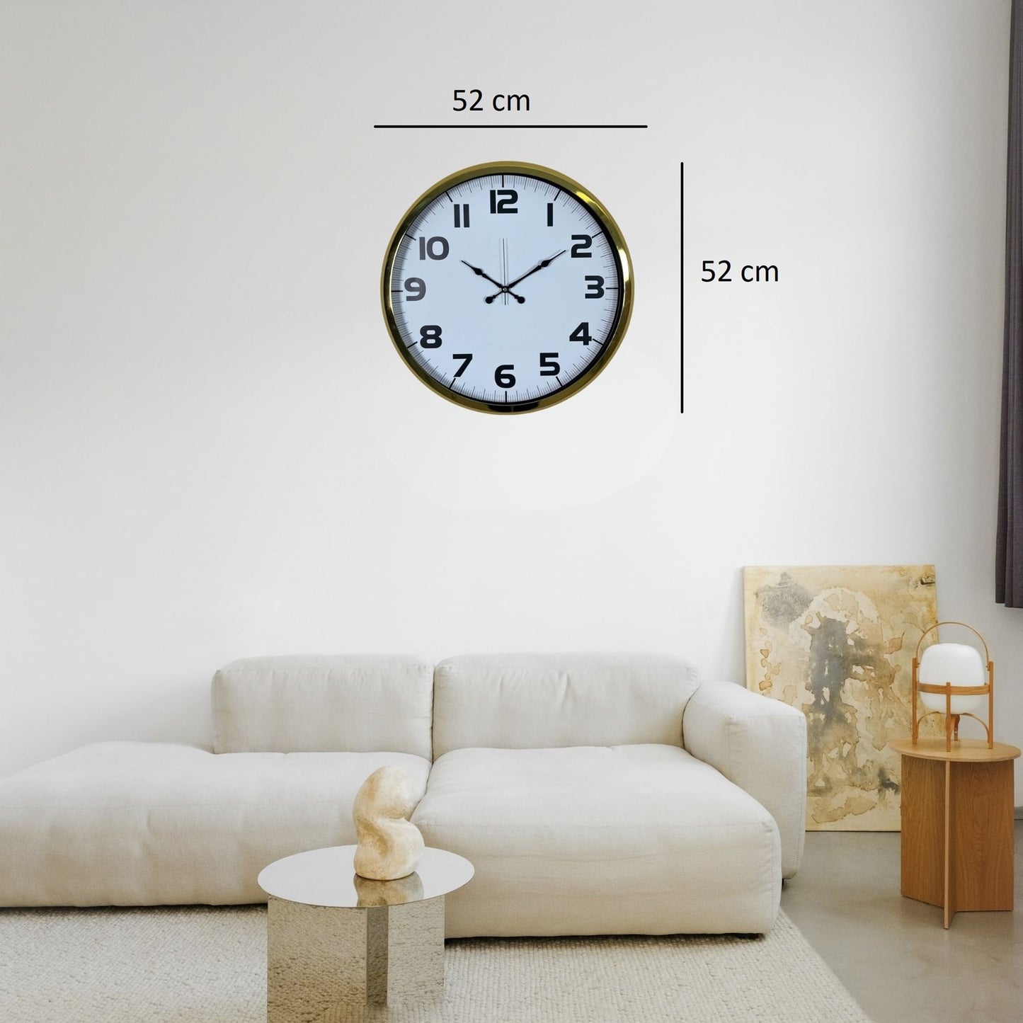Gold Klasik 52 Cm Metal Duvar Saati