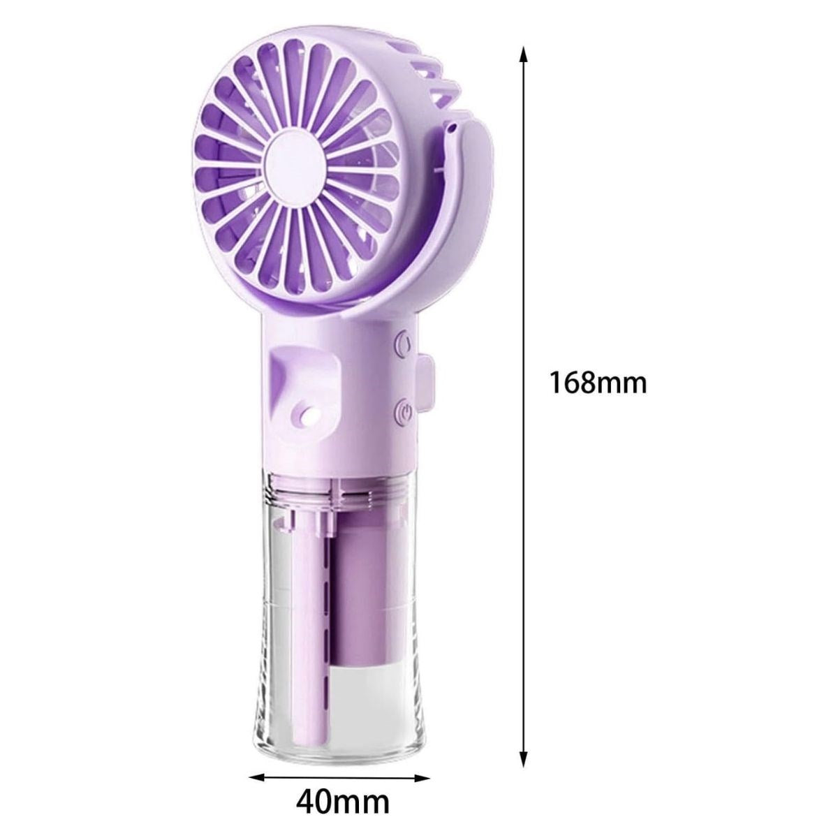 BUFFER® 4 Kademeli Spreyli Şarjlı El Fanı – Boyuna Asılabilir USB Şarjlı Taşınabilir Mini Fan F4