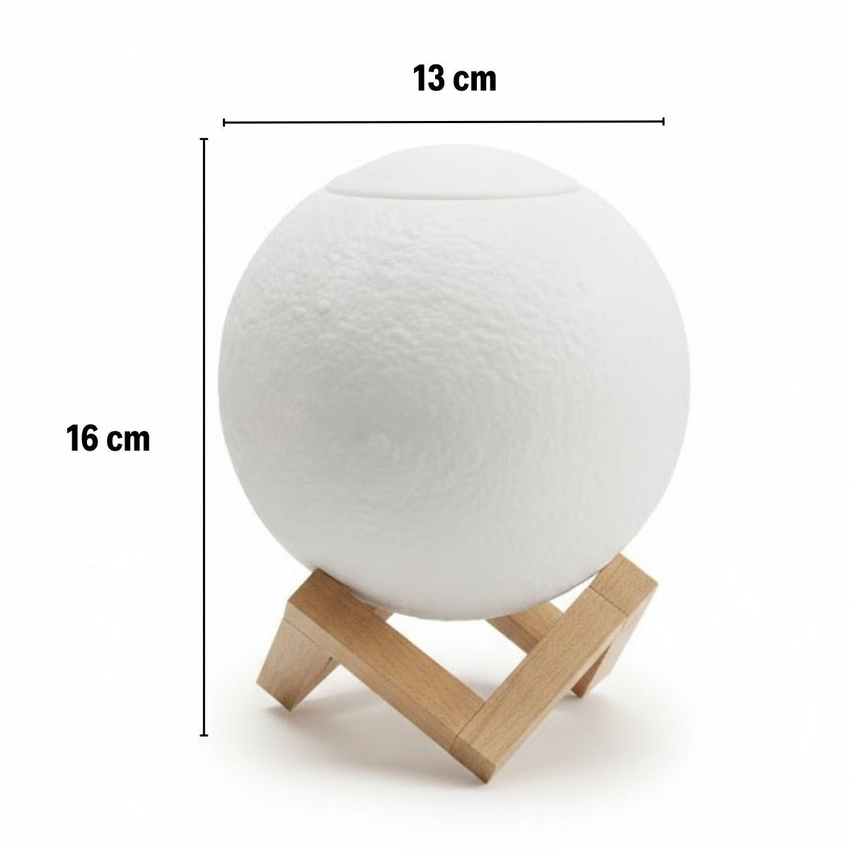 3D Ay Tasarımlı Su Yenilemeli USB Hava Nemlendiricisi – Dokunmatik, 3 Renk Işık Modlu (Gün Işığı / Beyaz / Sarı Işık) Gece Lambası (5643)
