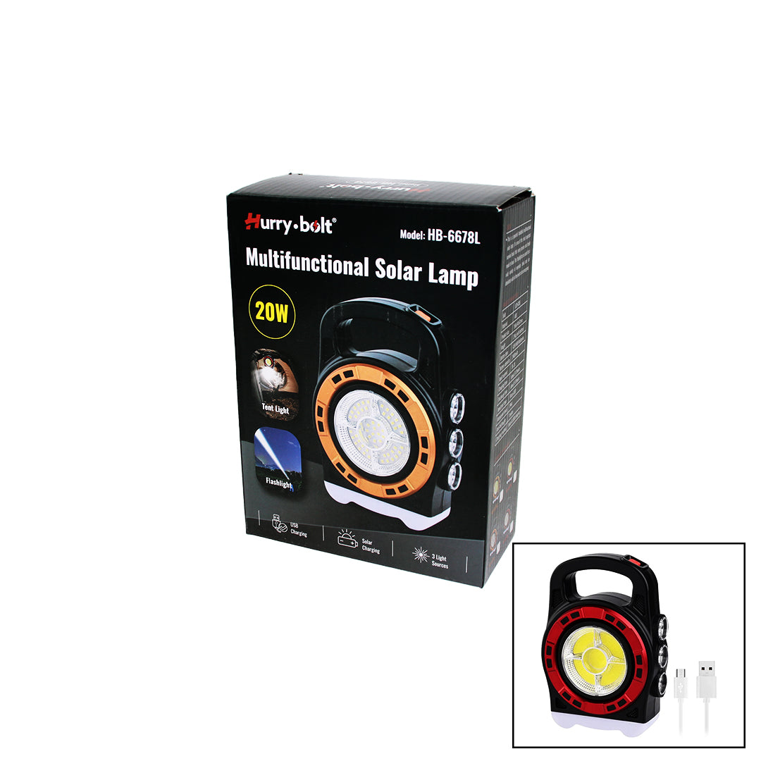 3IN1 20W SOLAR - USB ŞARJLI EL FENERİ - POWERBANK EL ÇANTASI MODELİ (5643)