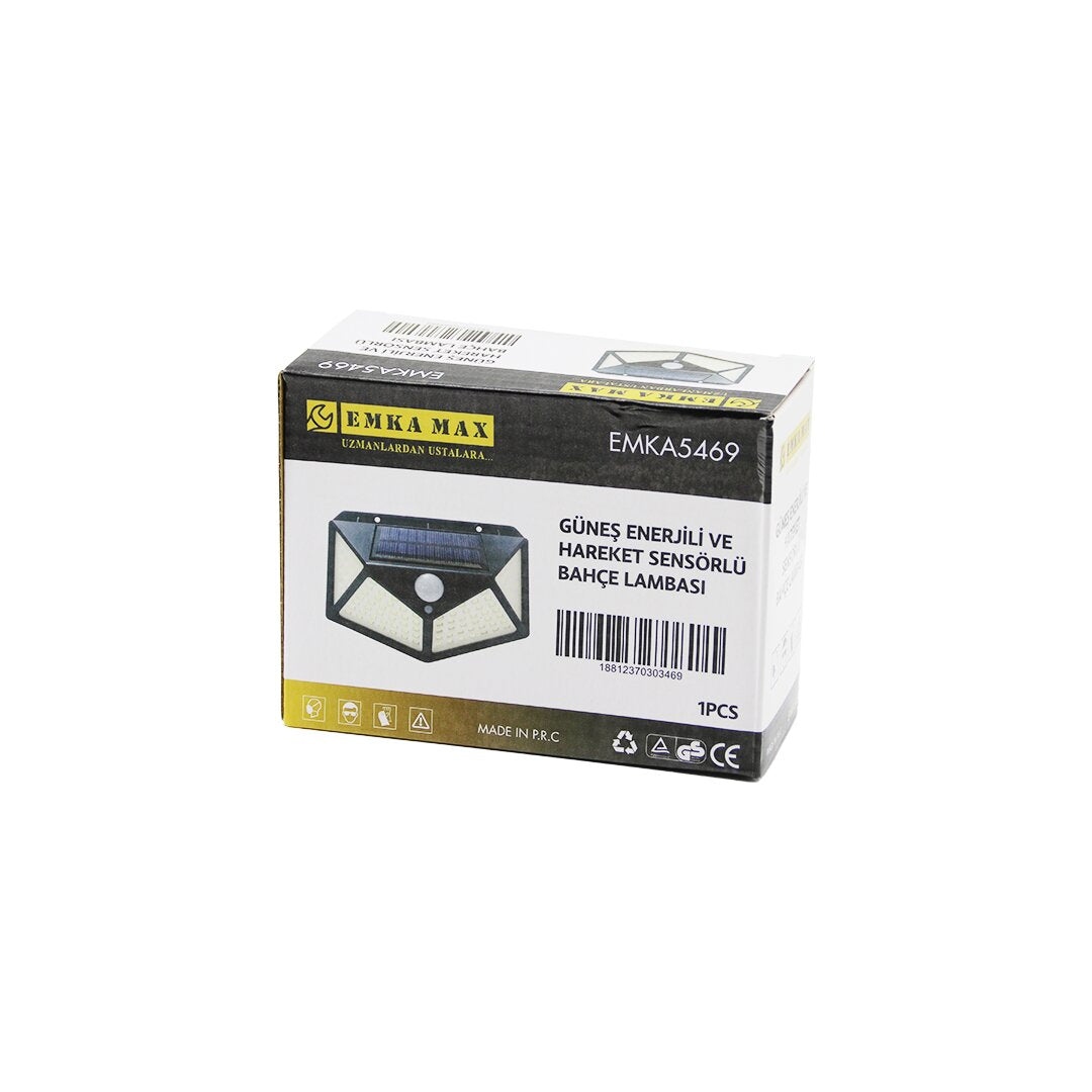 4 AÇILI SOLAR - HAREKET SENSÖRLÜ APLİK DUVAR LAMBASI DIŞ MEKAN 9.5 X 13.5CM (5643)