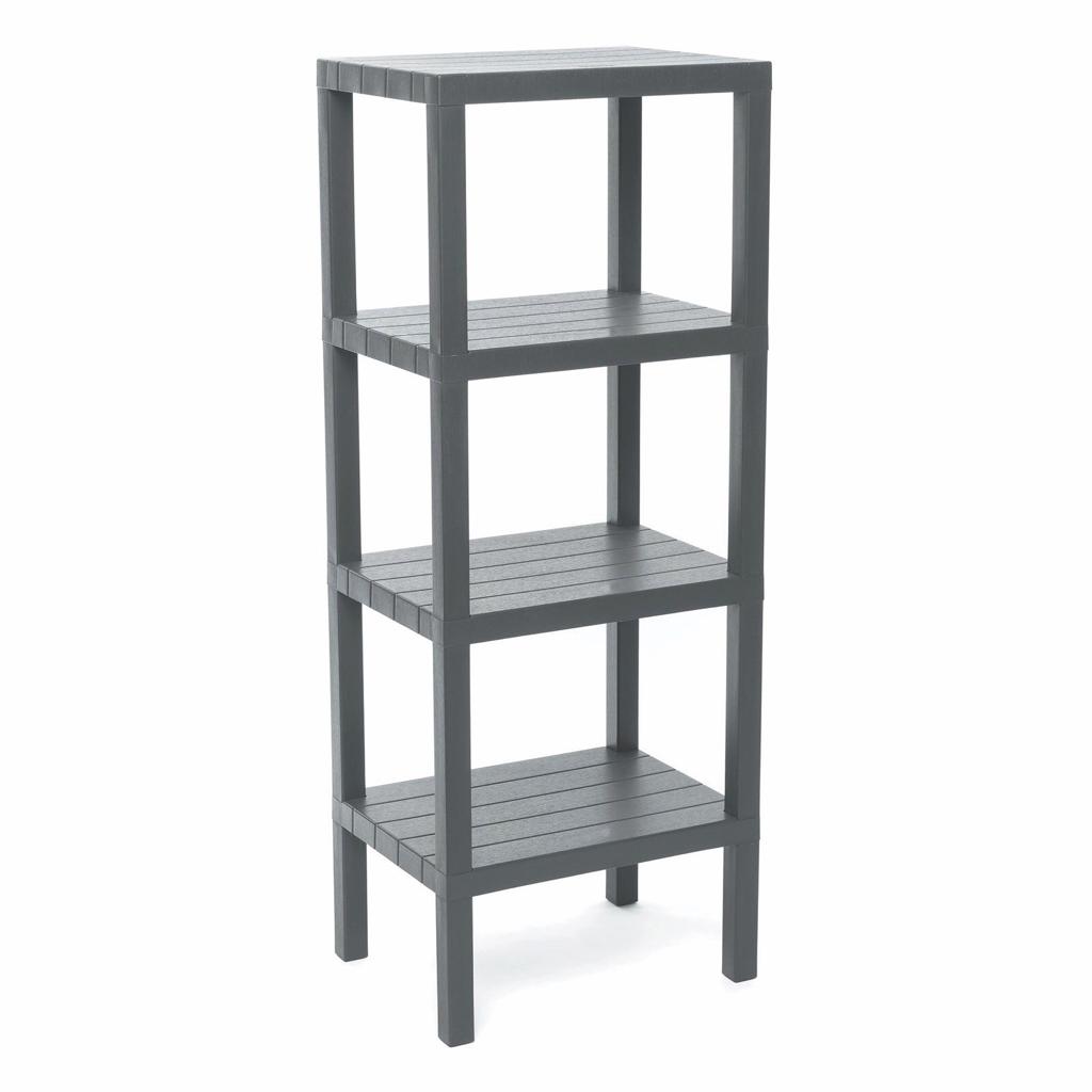 4 RAFLI GRİ MODÜLER ÜNİTE PLASTİK 38x29x100 cm (5643)
