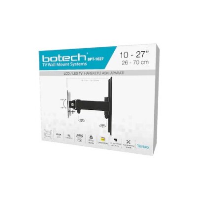 Hareketli TV Askı Aparatı - 10-27 İnç - 26-70 cm - LCD LED TV Uyumlu - 180 Derece Dönebilir