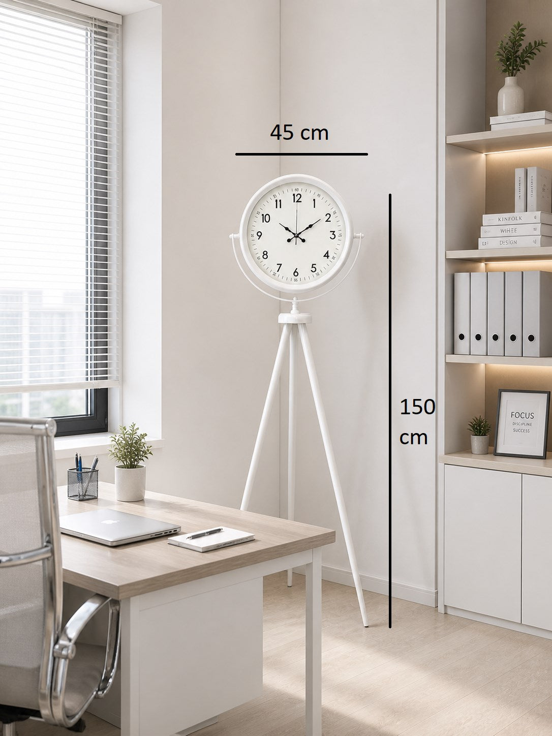 Elegance Beyaz Tripod Ayaklı Saat