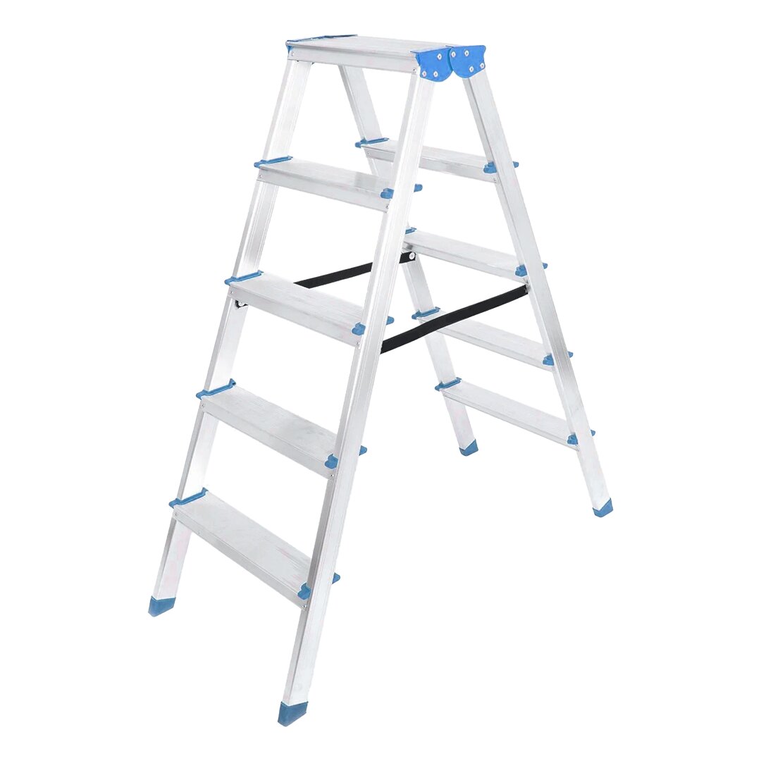 5+5 ÇİFT BASAMAKLI ALÜMİNYUM METAL MERDİVEN YÜKSEKLİK = 115CM BAŞ GENİŞLİK = 8CM (5643)