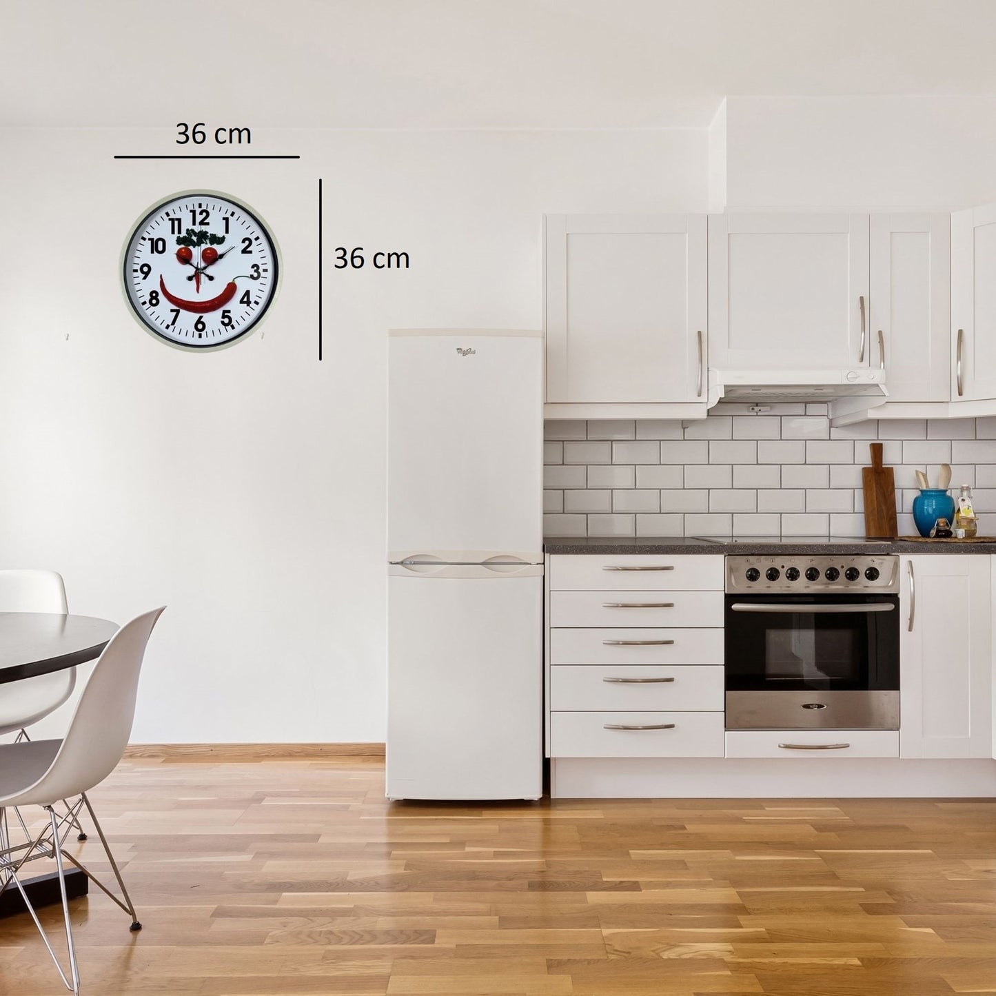 Krem 36 Cm Mutfak Dekoratif Duvar Saati
