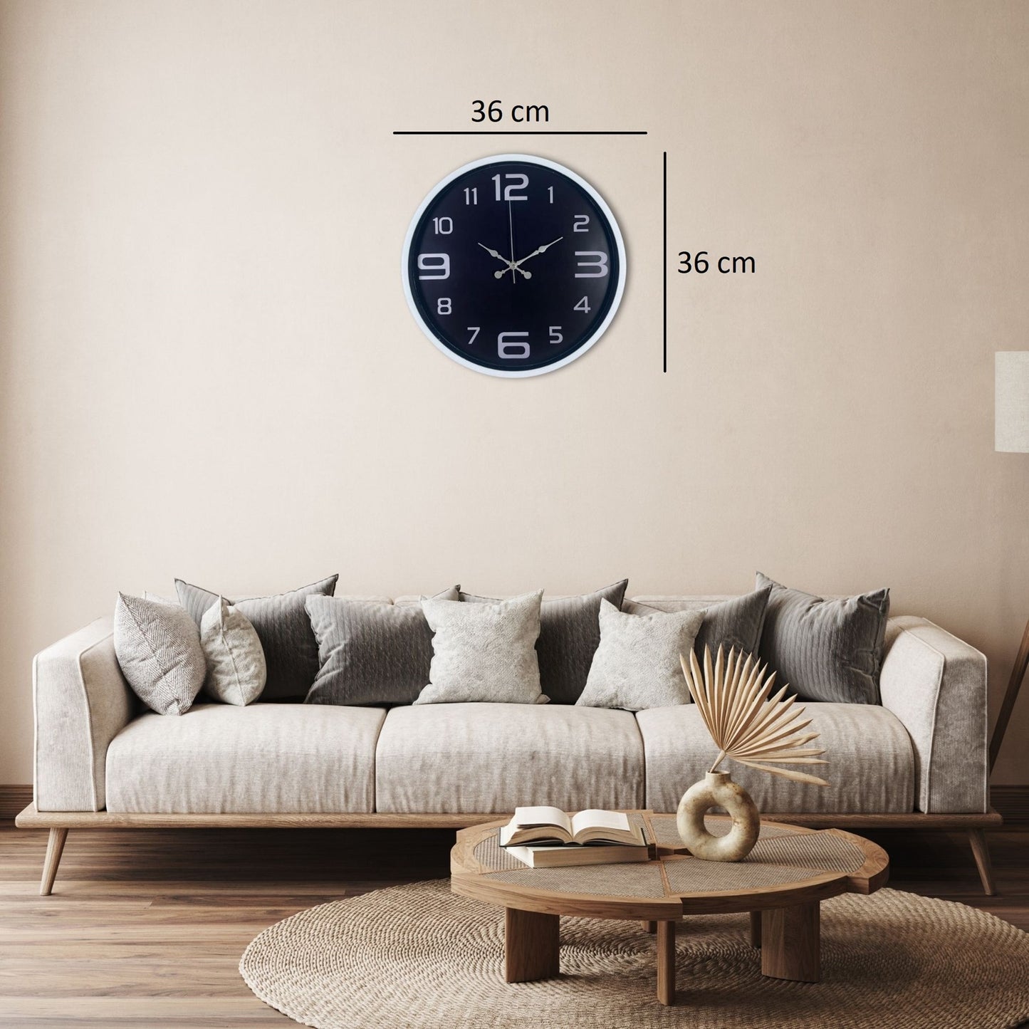 Beyaz Şık 36 Cm Duvar Saati