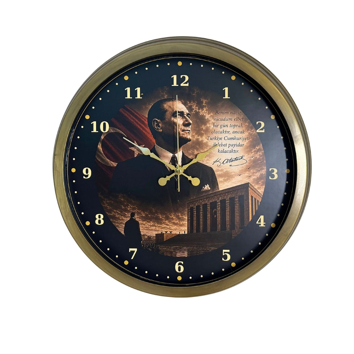 Eskitme Cumhuriyet Destanı 40 x 40 Cm Metal Duvar Saati