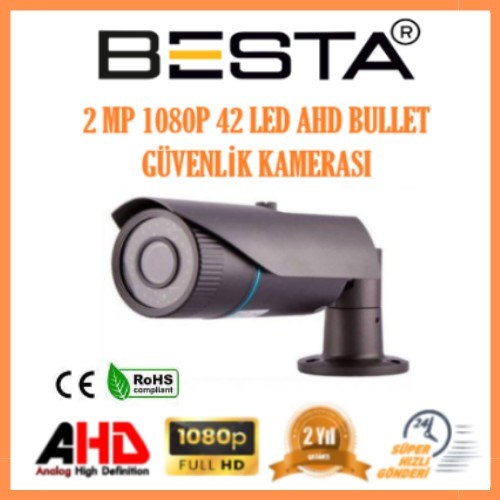 2 MP 1080P 2 Kameralı Harddisk Dahil AHD Güvenlik Seti