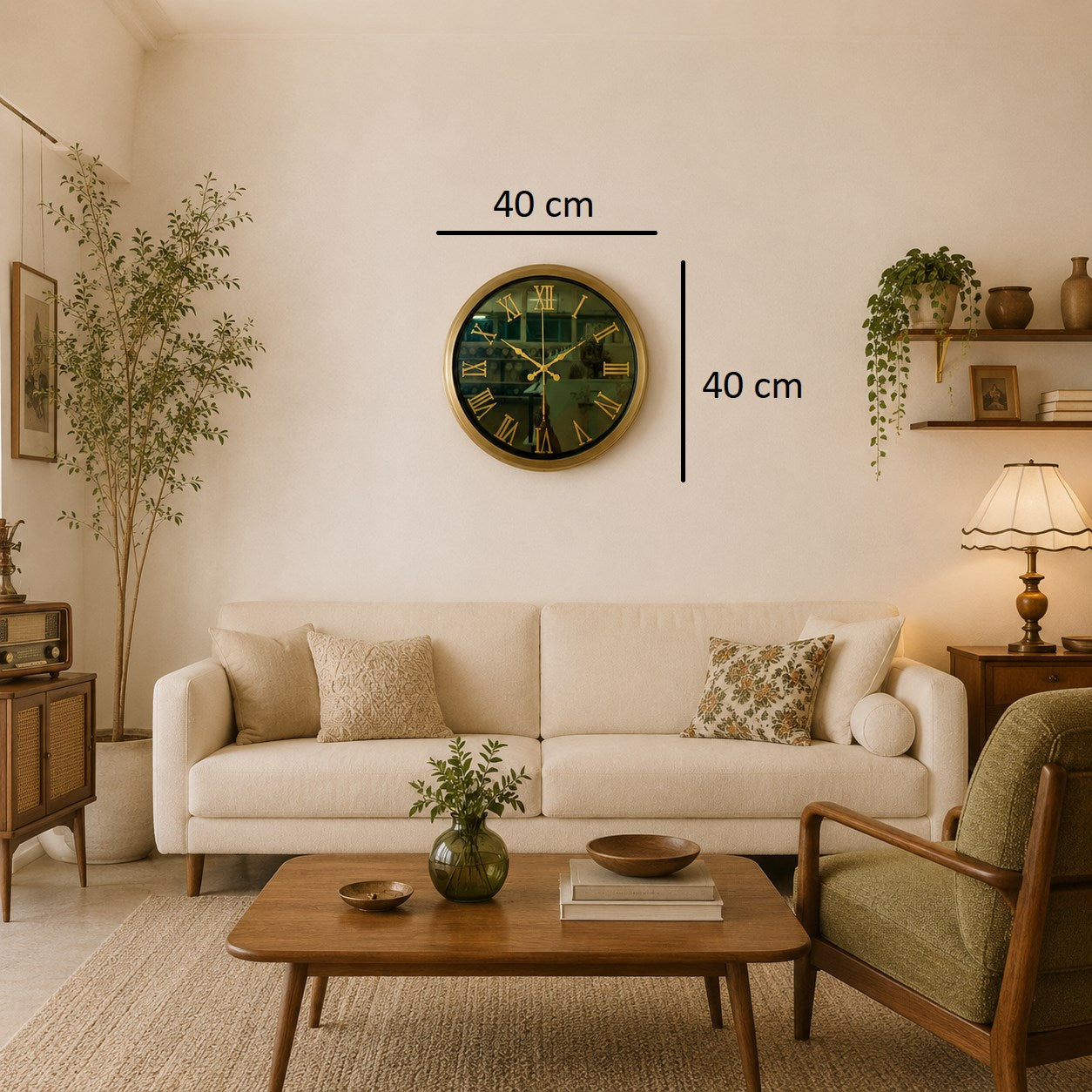 Eskitme Grand Roma Aynalı 40 x 40 Cm Duvar Saati