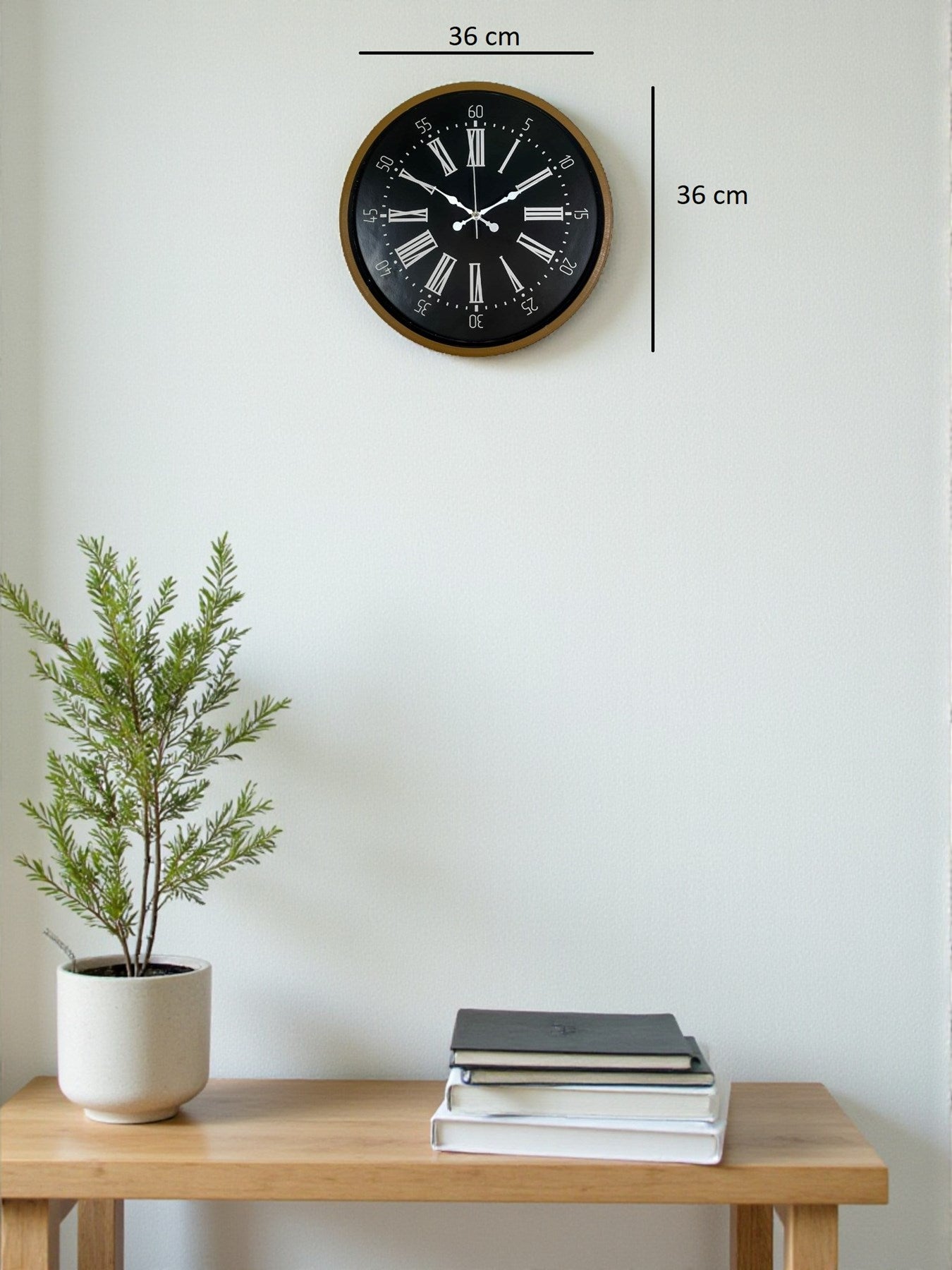 36 Cm Kahverengi Dekoratif Duvar Saati