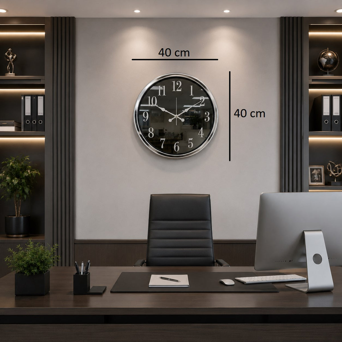 Krom Heritage Aynalı 40 x 40 Cm Duvar Saati