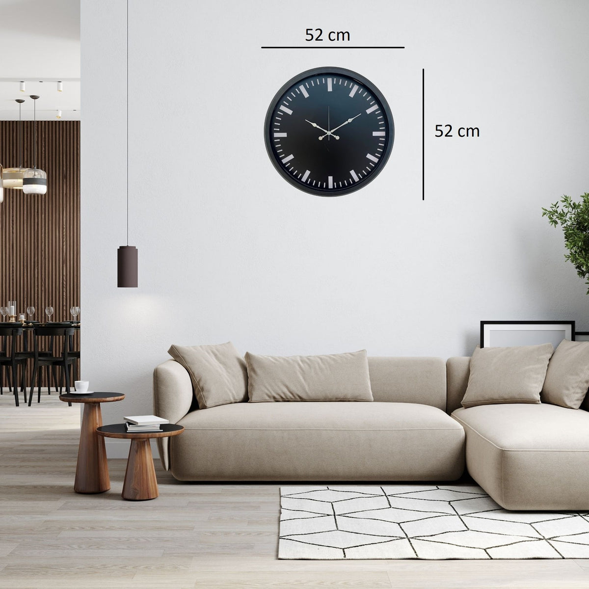 Markasız - Duvar Saati - Minimalist çizgileri ve modern tasarımıyla öne çıkan Siyah Sade & Şık