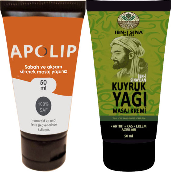 Apolip Kremi 50 ml + Yanında İbn-i Sina Kuyruk Yağı Kremi 50ml