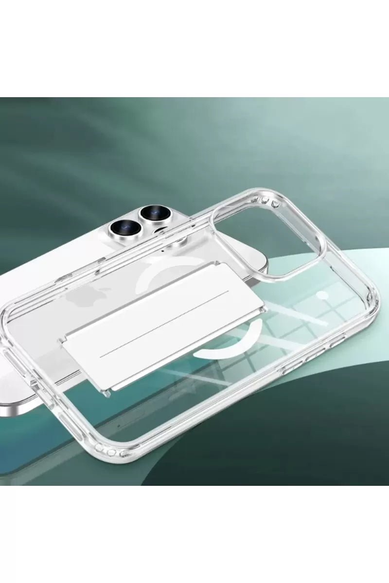 iPhone 16 Pro Kılıf Alfa Magsafe Standlı Kapak - Siyah