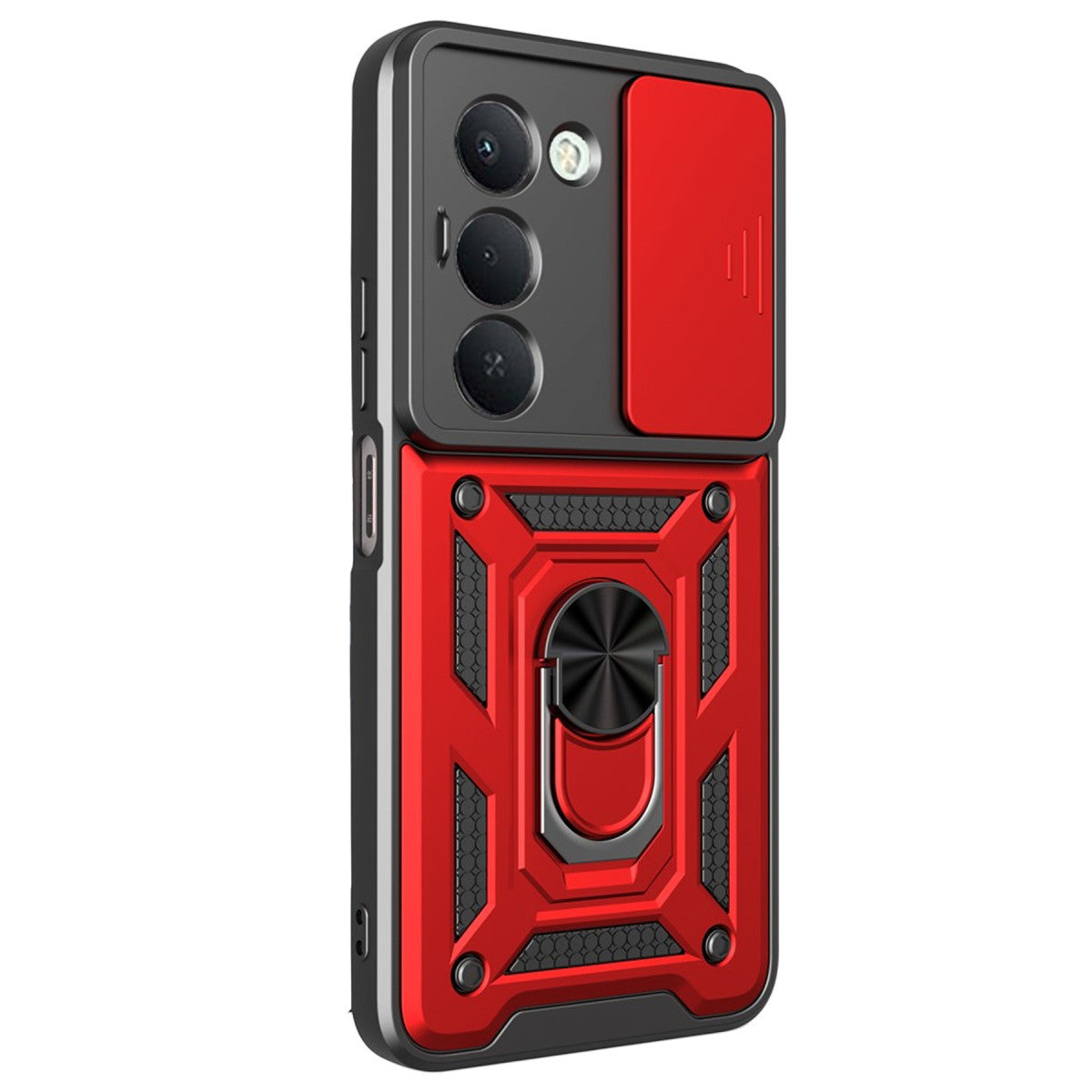 Redmi 15 4G Pars Lens Yüzüklü Silikon - Kırmızı