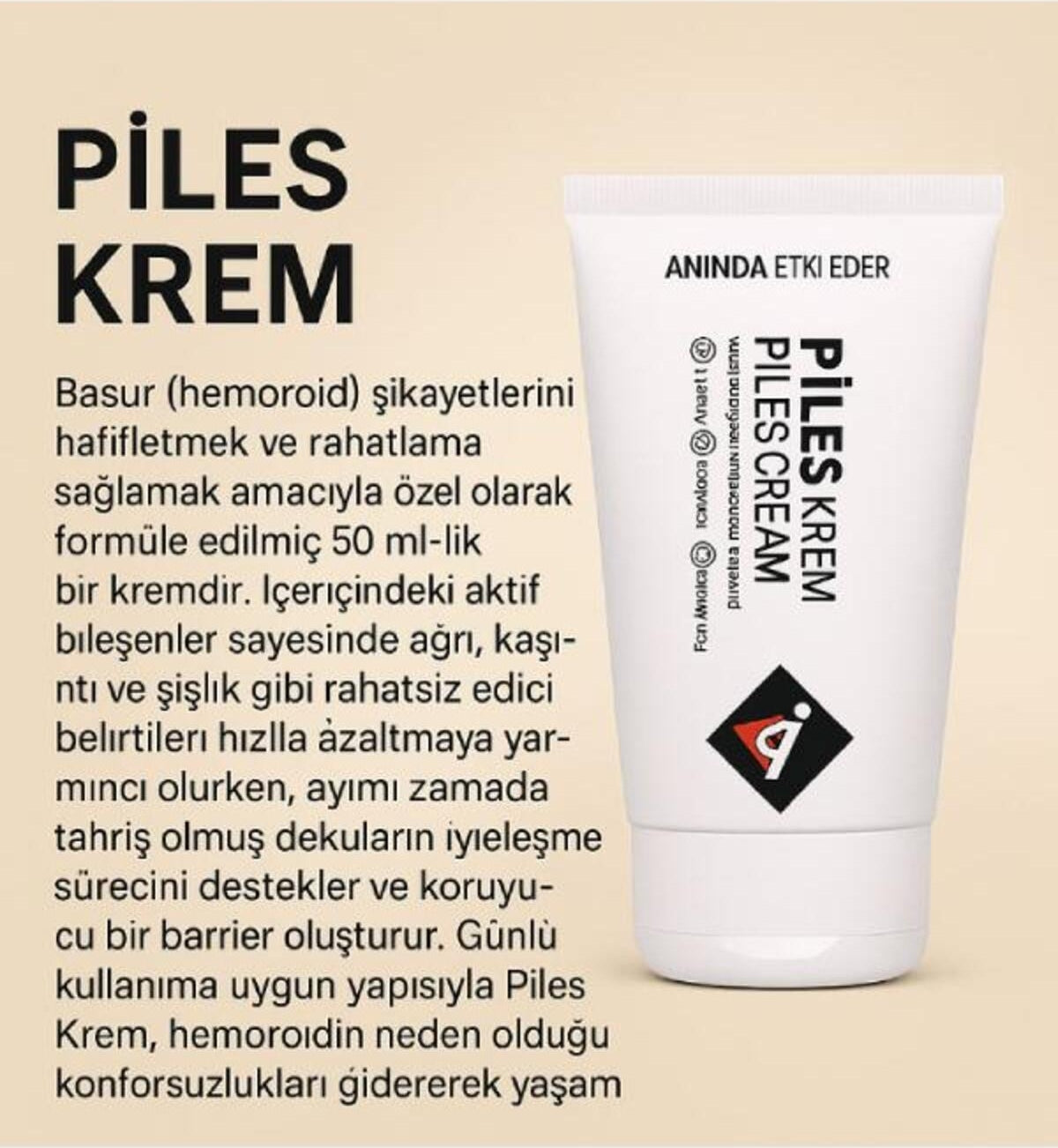 Piles Rahatlamanız Için Yeni Formüllü Çözümünüz Bakım Kremi 50 ml x 1 Adet