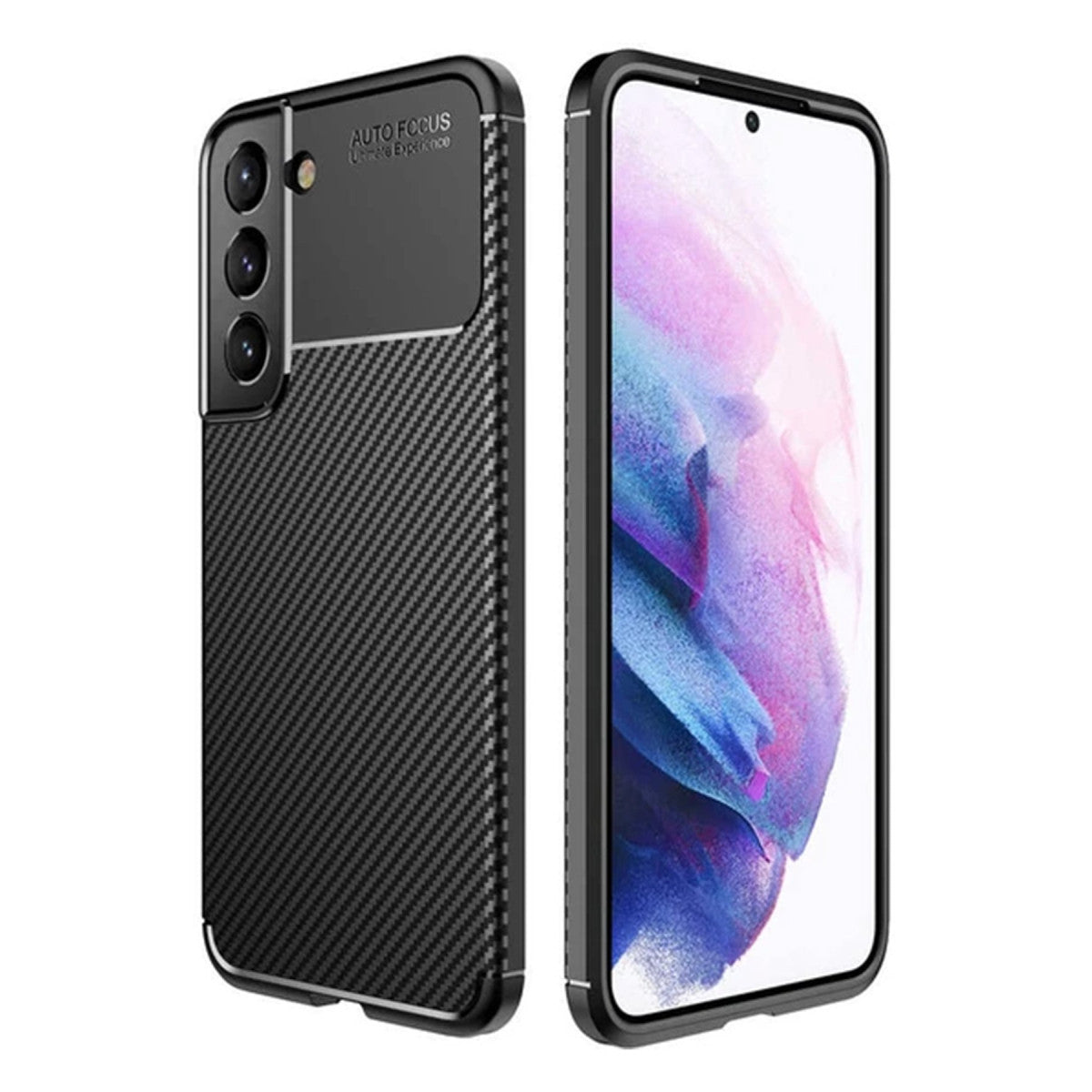 Galaxy S22 Plus Kılıf Auto Focus Karbon Kapak - Siyah