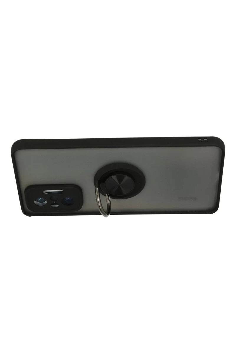 Redmi Note 10 Pro Kılıf Montreal Yüzüklü Silikon Kapak - Siyah