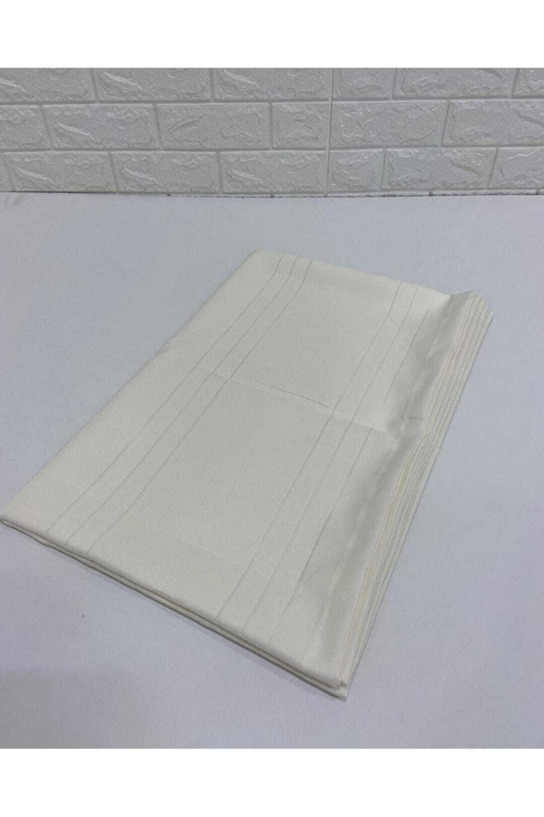 Çizgili Tek Masa Örtüsü Colber 160x220cm - Ekru