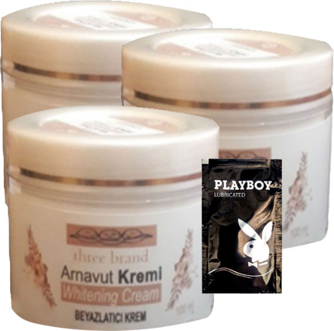 Three Brand Arnavut Kremi 3lü Birden Whitening Cream Aklık Kremi 100 ml + 1 Hediye Jel
