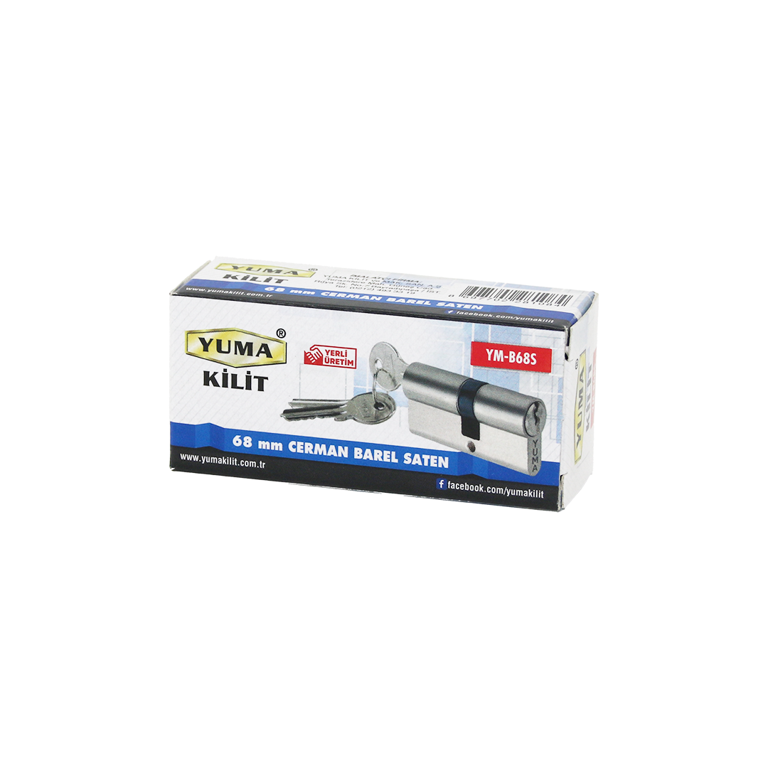 68 mm Barel Silindir Kilit Nikel Saten 3 Anahtar