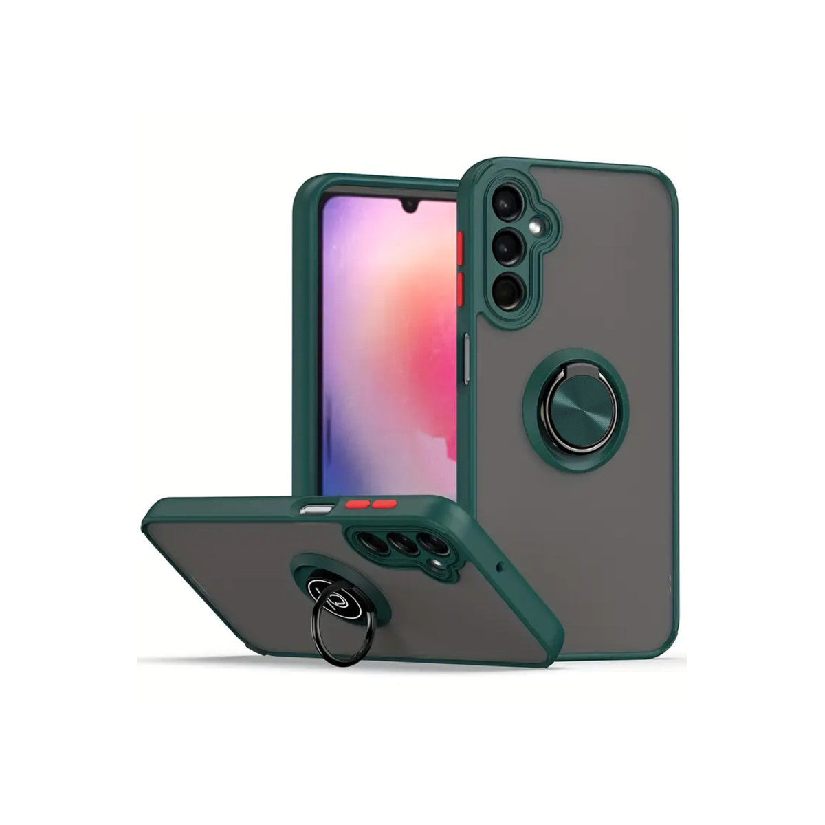 Galaxy A26 Kılıf Montreal Yüzüklü Silikon Kapak - Yeşil
