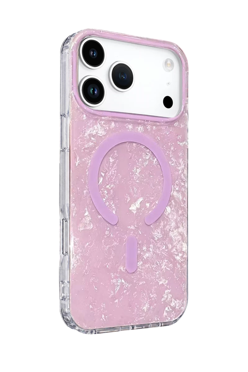Onegif iPhone 17 Pro Mila Dalgalı Magsafe Kapak - Lila