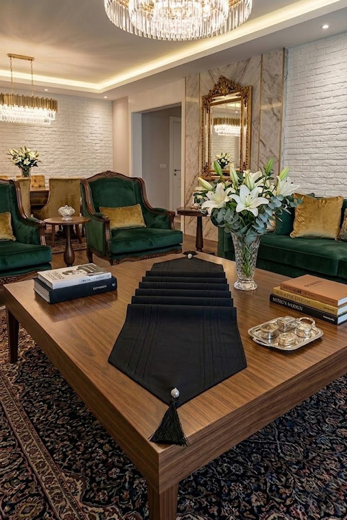 Çizgili Tek Runner, Colber Tek Runner 40x140cm Siyah