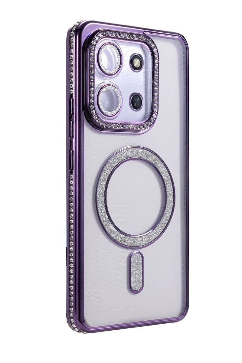 Redmi 15C 4G Joke Simli Magneticsafe Kılıf - Derin Mor