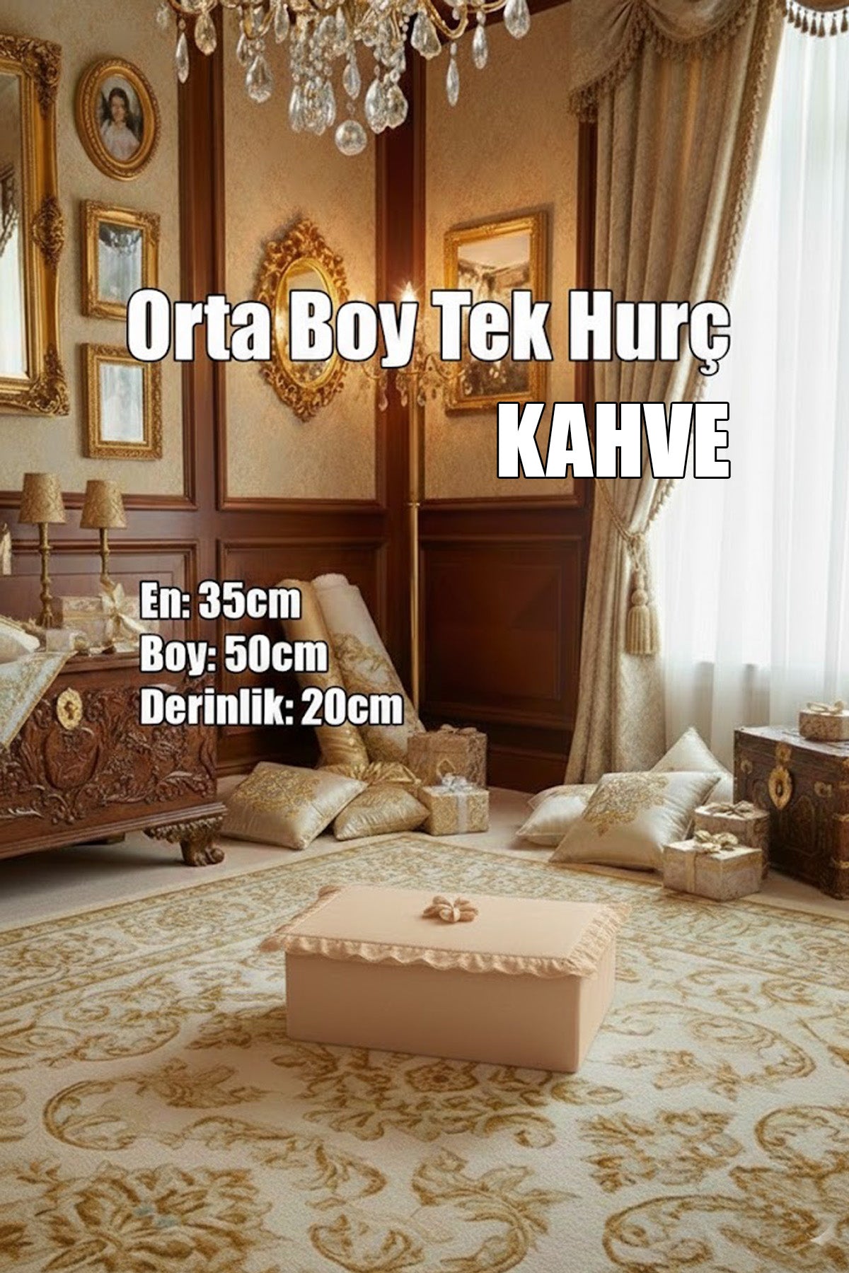 Çeyizlik Orta Tek Hurç Çiçekli, Kadife Tek Hurç Çeyizlik Dantelli Hurç, Orta Boy Hurç