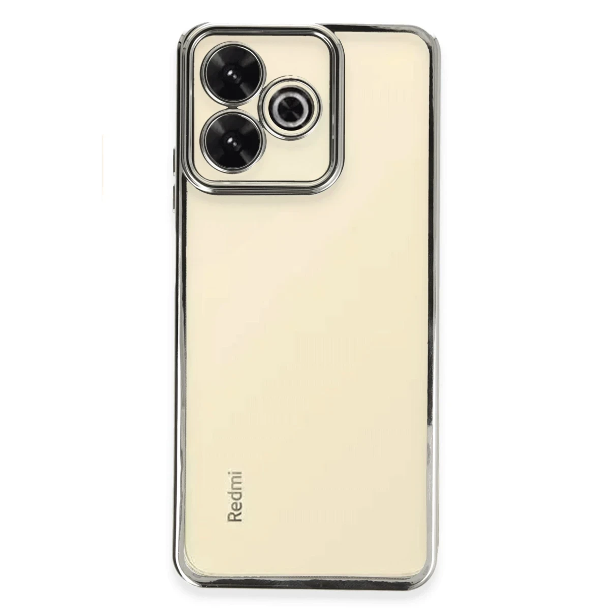 Redmi 13 4G Kılıf Razer Lensli Silikon - Gümüş