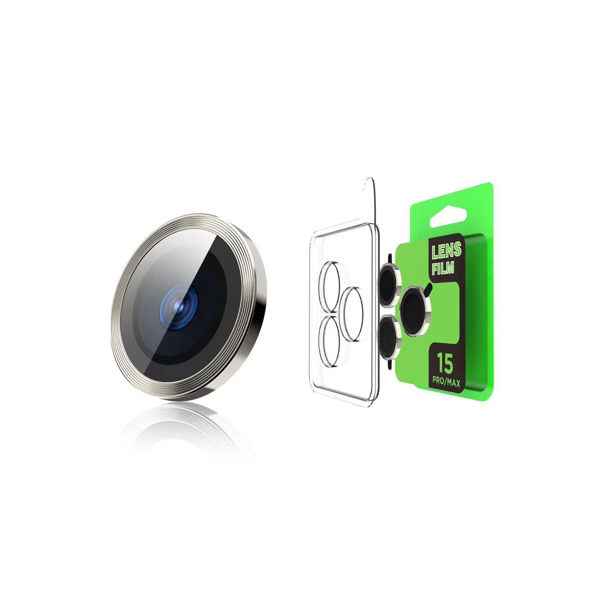 iPhone 15 Pro Max Raze Metal Kamera Lens - Siyah