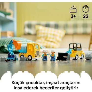 Kasaba Temalı İnşaat Araçları Seti, 2 Yaş ve Üzeri Çocuklar İçin Eğlenceli