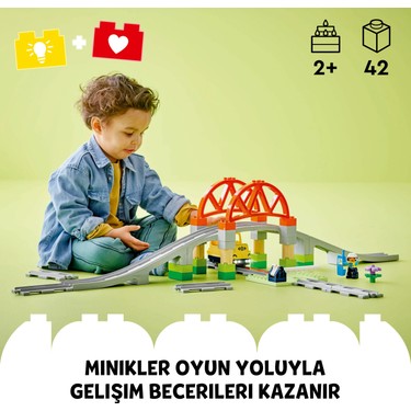 Tren Köprüsü ve Raylar Seti - 2 Yaş ve Üzeri Çocuklar için Eğitici Oyuncak