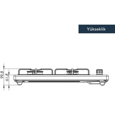 Kumtel KO-420/430 F Inox 4 Gözü Gazlı Setüstü Ocak