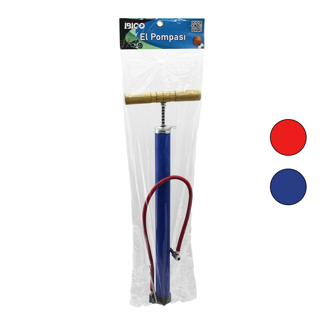 El Pompası 55 cm Metal Gövde Ahşap Kol (Bisiklet/Top/Motor)