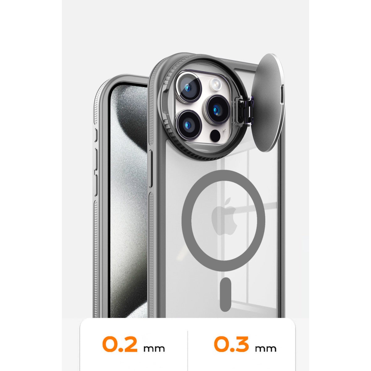 iPhone 15 Pro Max Kılıf Teleskop Lens Magsafe Silikon Kapak - Lacivert