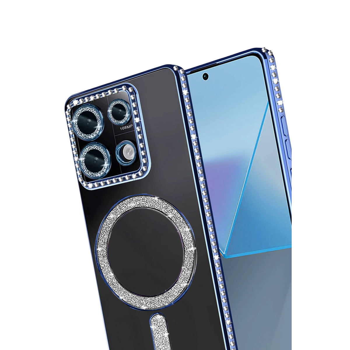 Redmi Note 13 Pro 4G Joke Simli Magneticsafe Kılıf - Mavi